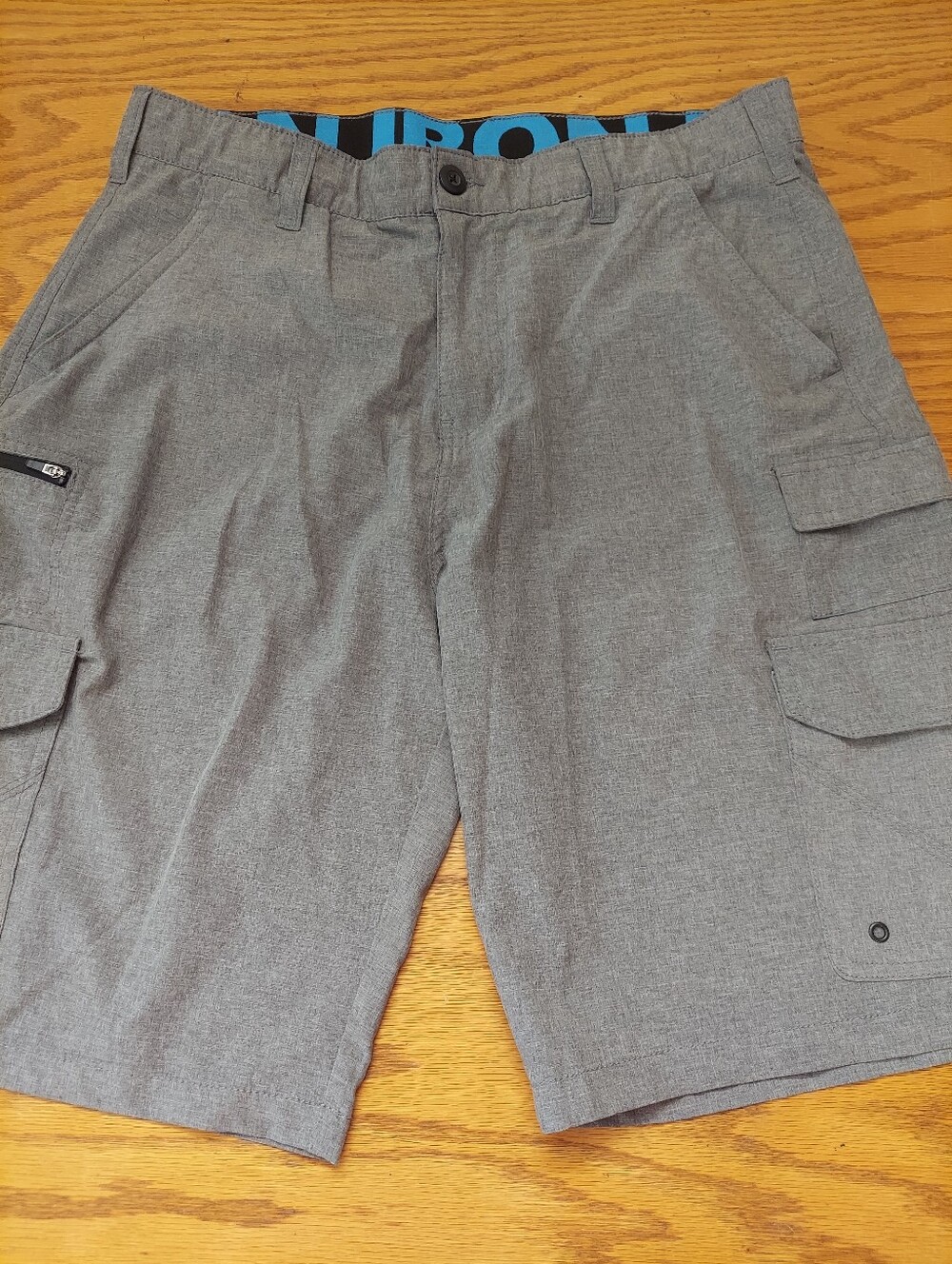 Iron Co. Mens 34 Gray Cargo Shorts Lightweight